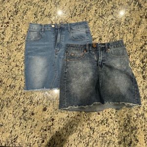 Short denim skirts